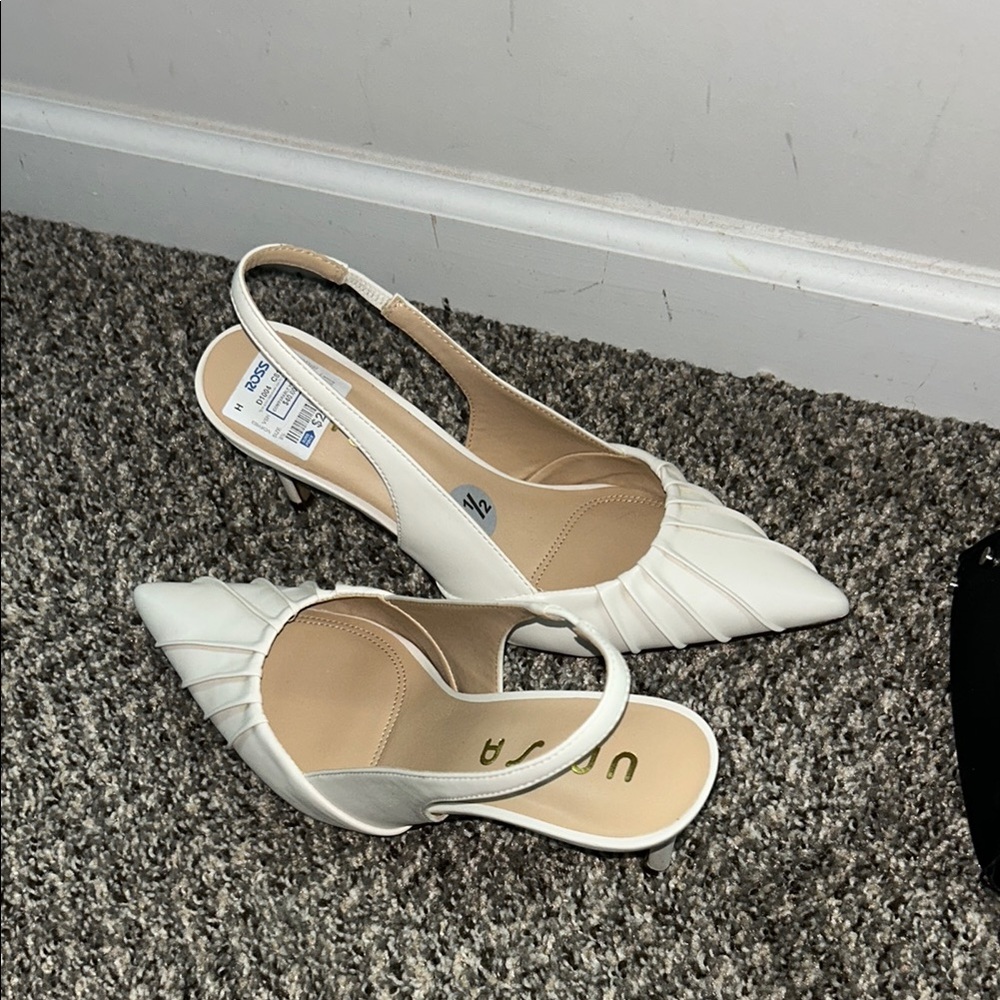 COPY - Unisa White Patent Leather Slingback Heels